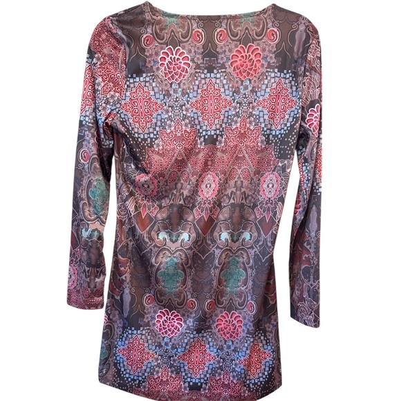 Miss Look Junior Medium Colorful V-Neck Midi Dress - Picture 2 of 4